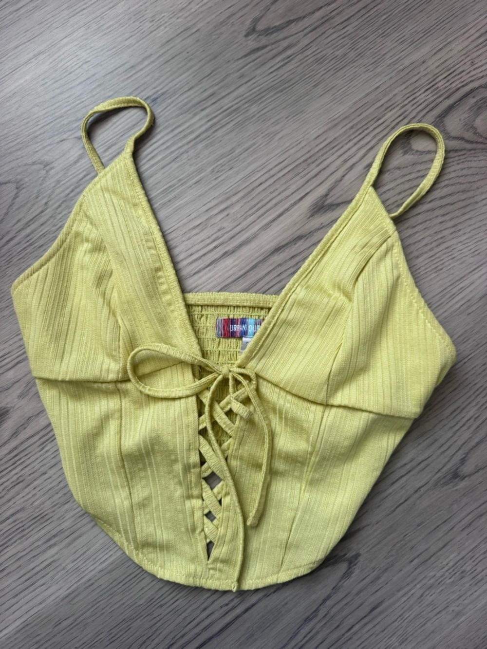 URBAN OUTFITTERS Neon top with lace up